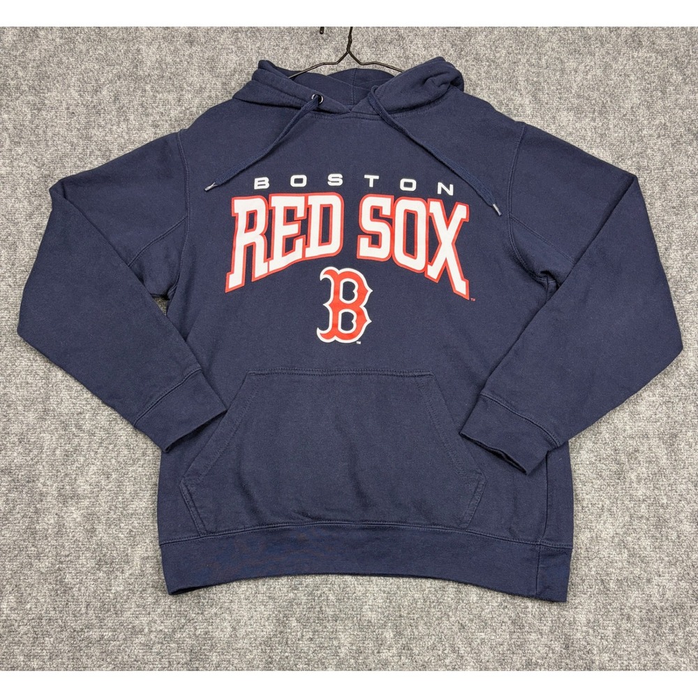 Stitches MLB Boston Red Sox Hoodie Mens Medium Navy Blue Pullover Sweatshirt